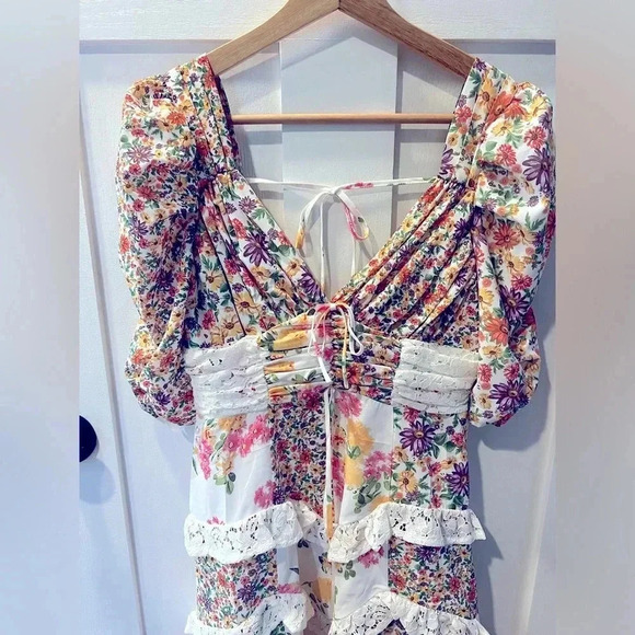 Rosalyn Floral Minidress For Love & Lemons - Picture 6 of 7